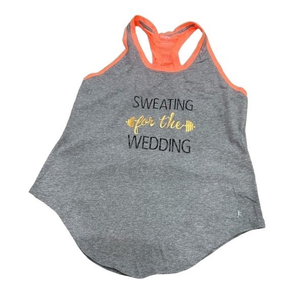 👚 DASKIN NOW Semi-Fitted Racerback Tank - Gray and Orange, Size M 🌸 - Picture 2 of 9